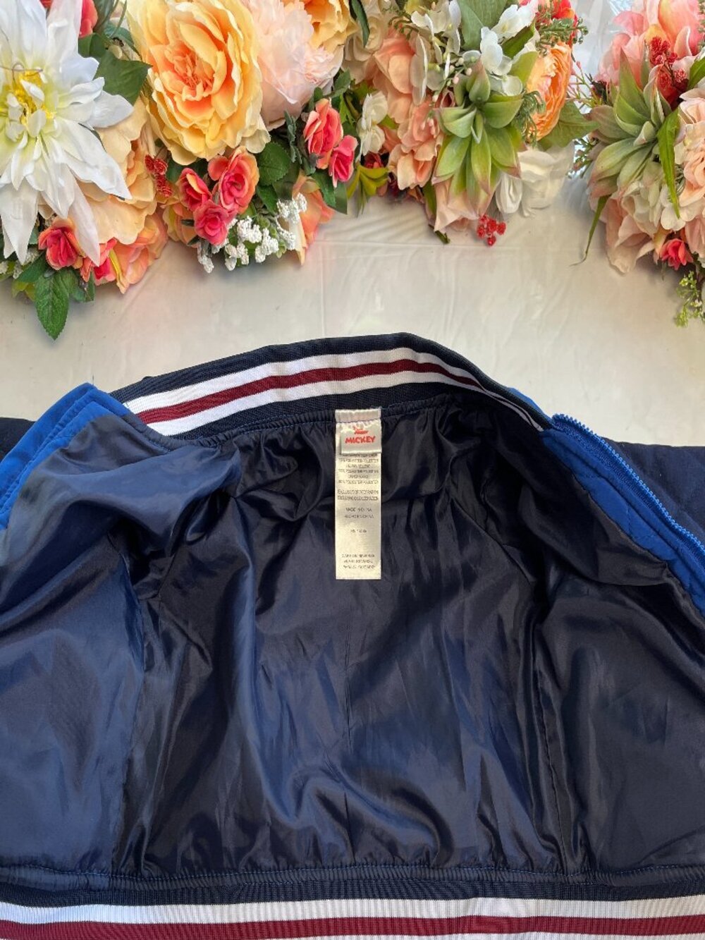 Disney Junior Mickey Mouse Quilted Varsity Bomber Jacket Blue 2T Toddler Zip - Picture 5 of 6